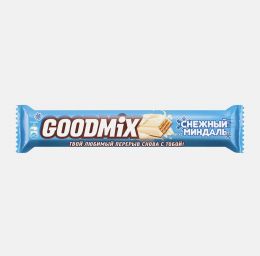 Шоколадный батончик Goodmix снежный миндаль белый шоколад со вкусом миндаля с хрустящей вафлей