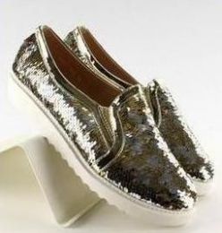 Слипоны золотистые SeaStar декорированные пайетками shoes model ww01p gold