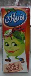 Сок яблочный из зеленых яблок "Мой" восстановленный для детского питания