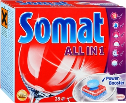 Таблетки Somat All In 1 Power Booster для посудомоечных машин