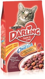 Сухой корм для кошек Purina Darling Formula Omega с мясом и овощами