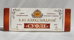 Сырок глазированный в молочном шоколаде с ванилью "Б.Ю.Александров" Суфле