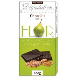 Темный шоколад "Dipa sas" Flor Degustation с грушей миндалем в карамели