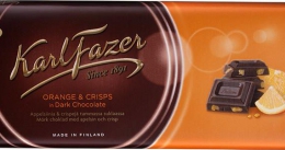 Темный шоколад Karl Fazer со вкусом апельсина