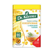 Тонкие хлебцы кукурузные с морской солью Dr. Korner