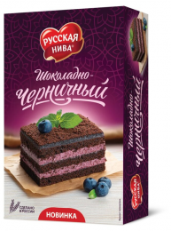 Торт бисквитный Русская нива "Шоколадно-черничный"