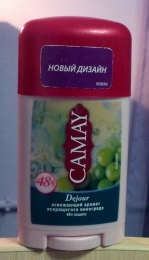 Твёрдый дезодорант-антиперспирант Camay Dejour освежающий аромат искрящегося винограда