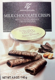 Вафельные трубочки "Tago" Milk chocolate crisps with cocoa-peanut cream filling