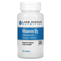 Витамин D3 Lake Avenue Nutrition, 5000 МЕ