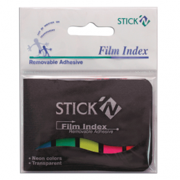 Закладки самоклеющиеся пластиковые Hopax Stick'N 45х12мм., 25л., 5 неоновых цветов