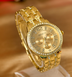 Женские кварцевые наручные часы из нержавеющей стали Geneva N716