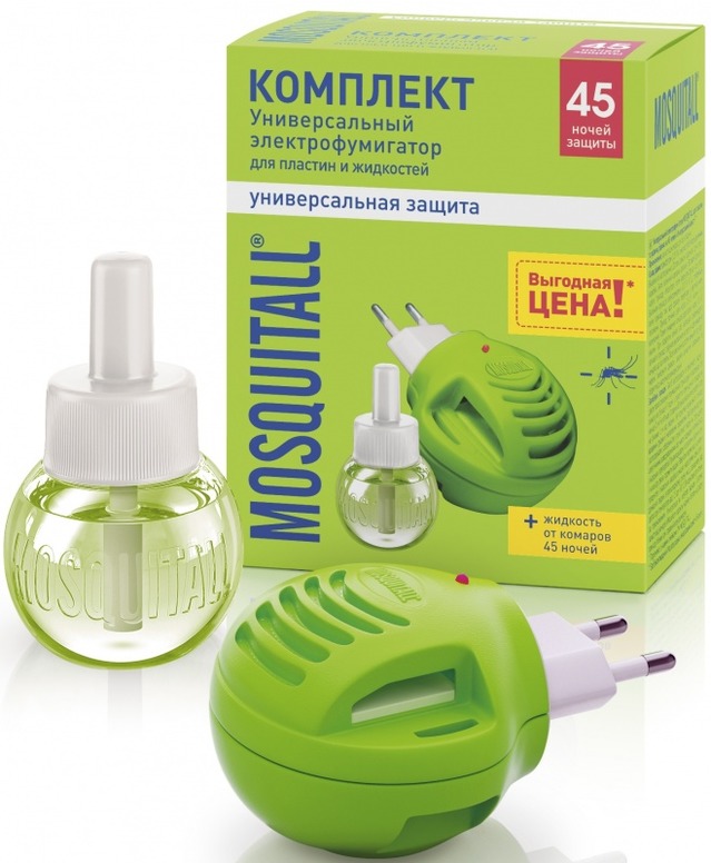 Комплект электрофумигатор + жидкость от комаров Mosquitall .