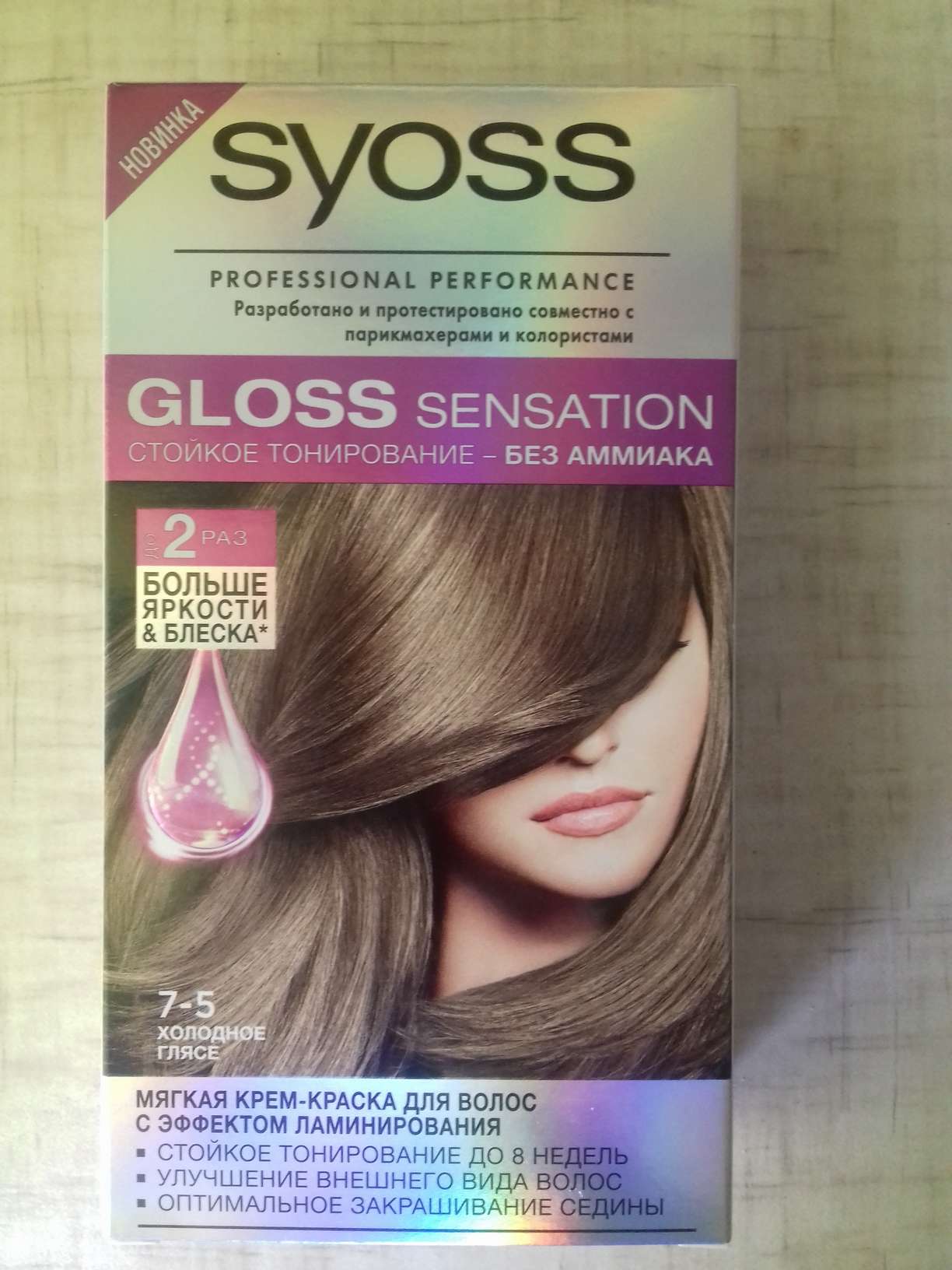 Syoss краска для волос gloss sensation 7-5 холодное гляссе