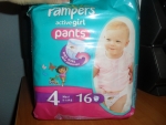 Pampers active girl pants 4 maxi 9-14 кг