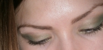 макияж с использованием 2 зеленых оттенков