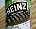 Описание на баночке ценности фасоли красной консервированной Heinz