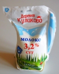 Молоко пастеризованное "Деревня Куликово" 3,2% высшего качества в асептической мягкой упаковке