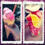 мороженое и фрукты, которыми я лакомилась в Вероне
