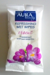 Освежающие влажные салфетки Aura beauty Crocus в упаковке