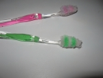 Зубные щетки Fix Price 6 шт, вид щетины после нескольких использований