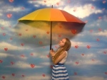 Музей иллюзий, фото под ярким зонтом