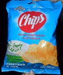 Чипсы Chips "Штурвал" из натурального картофеля со вкусом Сметаны и лука