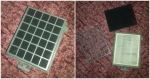Чистый НЕРА-фильтр в собранном и разобранном виде (с губкой)