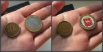 Сравнение с обычной монетой в 10 рублей