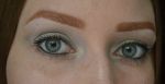 Стойкий карандаш для контура глаз Nyx Faux Blacks eyeliner в оттенке Black Olive в макияже. Использован на слизистой.