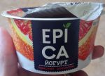 Йогурт высокобелковый Epica красный апельсин 4,8% внешний вид