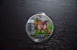 Серебряная монета 240 франков Конго Год лошади 2014 г.