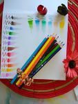 Цветные карандаши HappyColor от Bruno Visconti 18 штук на бумаге как смотрятся цвета