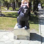 Скульптура Ньюфаундленда в Райском саду, г.Пермь