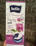 Упаковка прокладок Bella panty soft с натуральным экстрактом вербены.