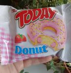 Сам пончик Elvan Today donut strawberry в индивидуальной упаковке