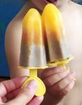 Готовое мороженное из апельсинового сока, нектарина и банана на кокосовом молоке