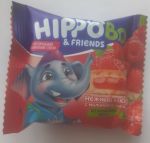 Упаковка бисквита HIPPO BO & friends с малиновой начинкой