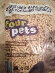 Древесный наполнитель для кошачьего туалета Four pets