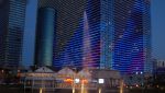Праздничная иллюминация высоток на набережной Батуми