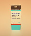 Упаковка препарата против папиллом и бородавок Verrutol
