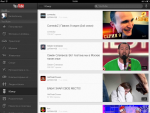 Приложение YouTube для iPad - в меню доступны категории с популярными видео