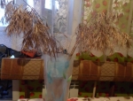 Пластиковая ваза "Флора" Zhonggang - с цветами
