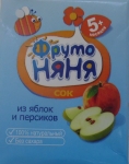 Сок ФрутоНяня из яблок и персиков - упаковка