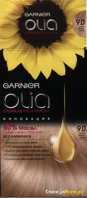 Стойкая крем-краска Garnier Olia №9.0 с цветочными маслами без аммиака