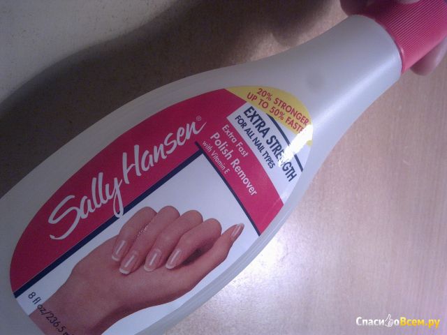 Жидкость для снятия лака "Sally Hansen" супер-укрепляющая для всех типов ногтей