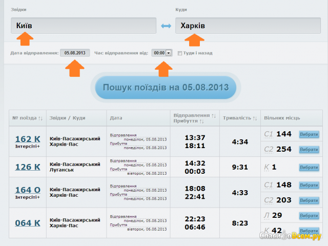 Он-лайн сервис бронирования билетов booking.uz.gov.ua
