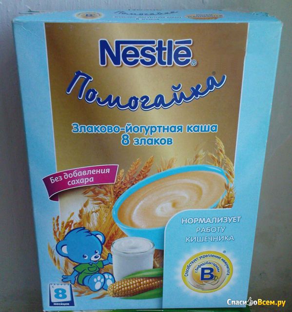 Злаково-йогуртная каша Nestle "Помогайка" 8 злаков