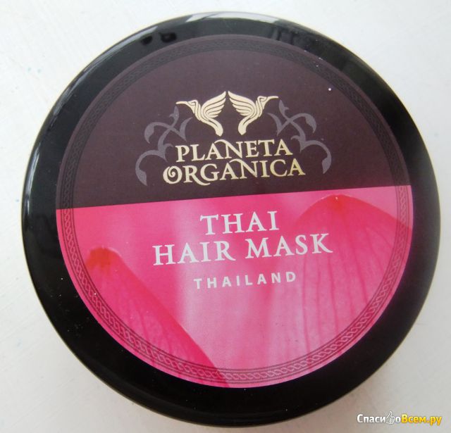 Густая розовая тайская маска для блеска и силы волос Planeta Organica