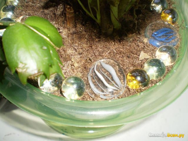 Декоративные стеклянные камешки для клумб и цветочных горшков "Бэст Прайс"