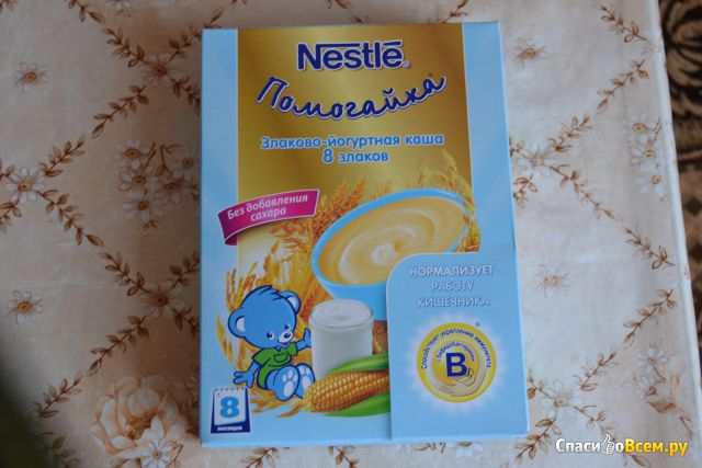 Злаково-йогуртная каша Nestle "Помогайка" 8 злаков